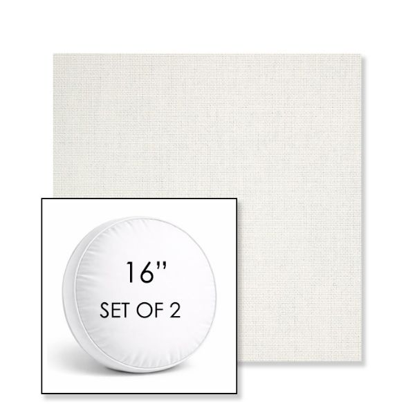 Picture of Idol Snow | Set of 2 | 16" Sunbrella Boxed Round Outdoor Throw Pillows with Premium Inserts