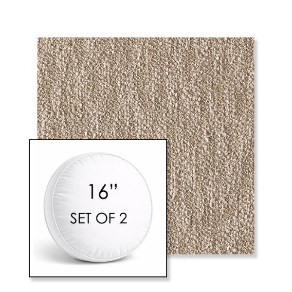 Picture of Improve Dune | Set of 2 | 16" Sunbrella Boxed Round Outdoor Throw Pillows with Premium Inserts