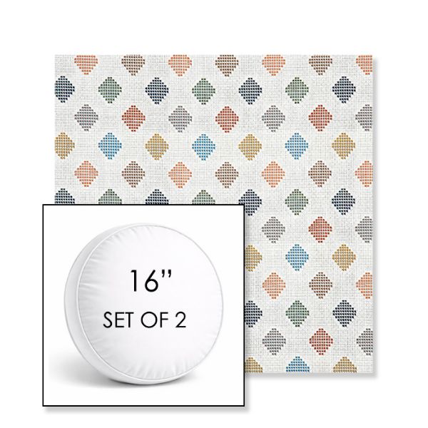 Picture of Infused Gem | Set of 2 | 16" Sunbrella Boxed Round Outdoor Throw Pillows with Premium Inserts