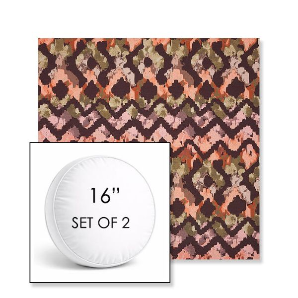 Picture of Inga Gypsy | Set of 2 | 16" Sunbrella Boxed Round Outdoor Throw Pillows with Premium Inserts