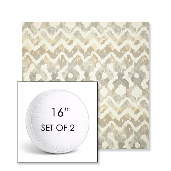 Picture of Inga Marble | Set of 2 | 16" Sunbrella Boxed Round Outdoor Throw Pillows with Premium Inserts