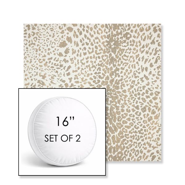 Picture of Instinct Dune | Set of 2 | 16" Sunbrella Boxed Round Outdoor Throw Pillows with Premium Inserts