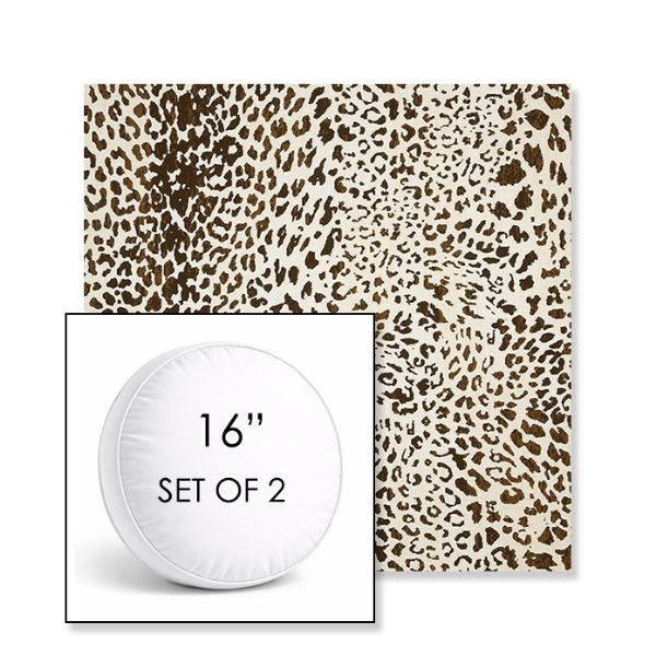 Picture of Instinct Espresso | Set of 2 | 16" Sunbrella Boxed Round Outdoor Throw Pillows with Premium Inserts