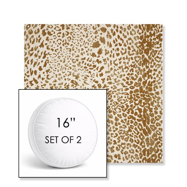 Picture of Instinct Toffee | Set of 2 | 16" Sunbrella Boxed Round Outdoor Throw Pillows with Premium Inserts