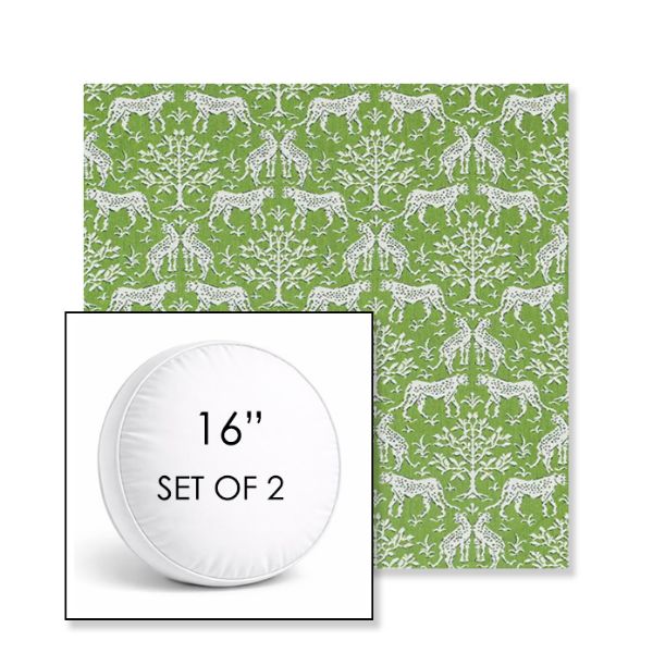 Picture of Jaipur Frame Chive | Set of 2 | 16" Sunbrella Boxed Round Outdoor Throw Pillows with Premium Inserts