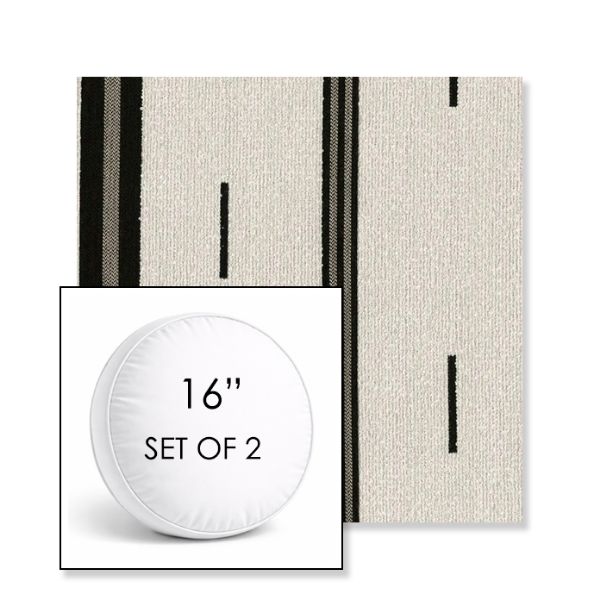 Picture of Khaima Fonio | Set of 2 | 16" Sunbrella Boxed Round Outdoor Throw Pillows with Premium Inserts
