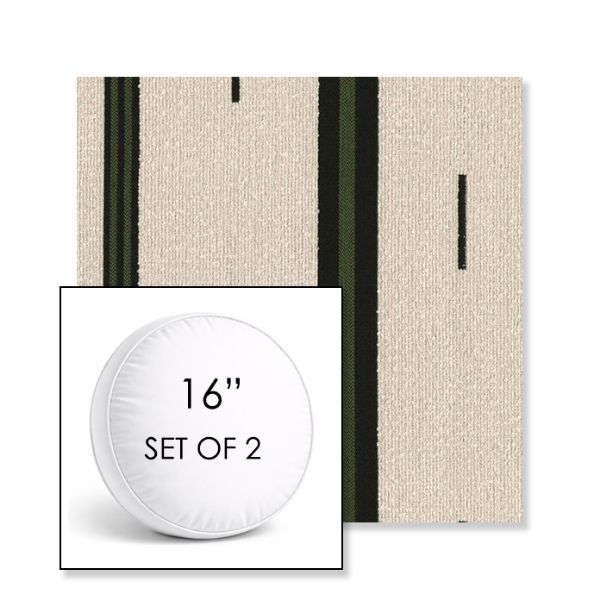 Picture of Khaima Moringa | Set of 2 | 16" Sunbrella Boxed Round Outdoor Throw Pillows with Premium Inserts
