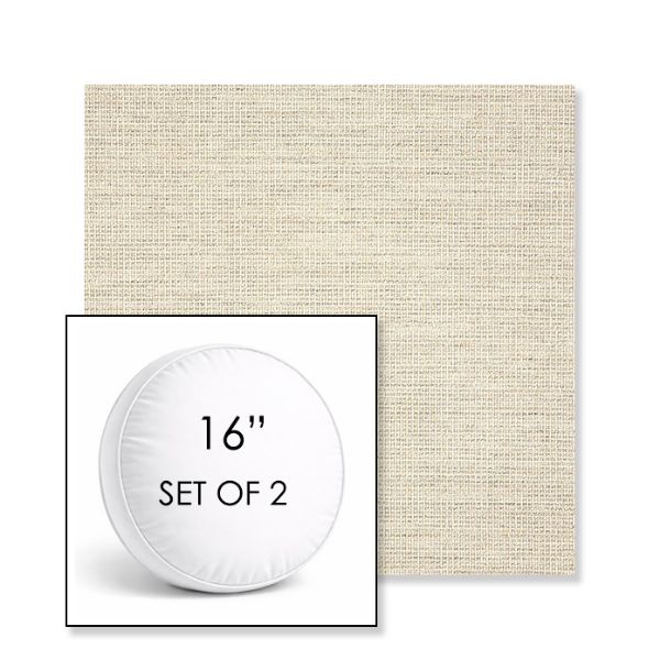 Picture of Kudos Mortar | Set of 2 | 16" Sunbrella Boxed Round Outdoor Throw Pillows with Premium Inserts