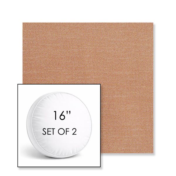 Picture of Kudos Peach | Set of 2 | 16" Sunbrella Boxed Round Outdoor Throw Pillows with Premium Inserts