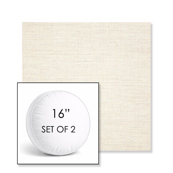 Picture of Kudos Vellum | Set of 2 | 16" Sunbrella Boxed Round Outdoor Throw Pillows with Premium Inserts