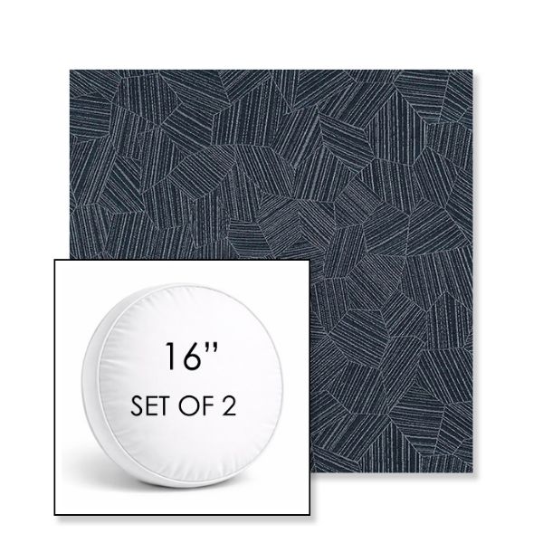 Picture of Leaf Structure Indigo | Set of 2 | 16" Sunbrella Boxed Round Outdoor Throw Pillows with Premium Inserts