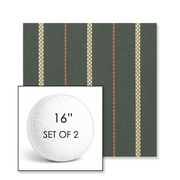 Picture of Linger Fern | Set of 2 | 16" Sunbrella Boxed Round Outdoor Throw Pillows with Premium Inserts