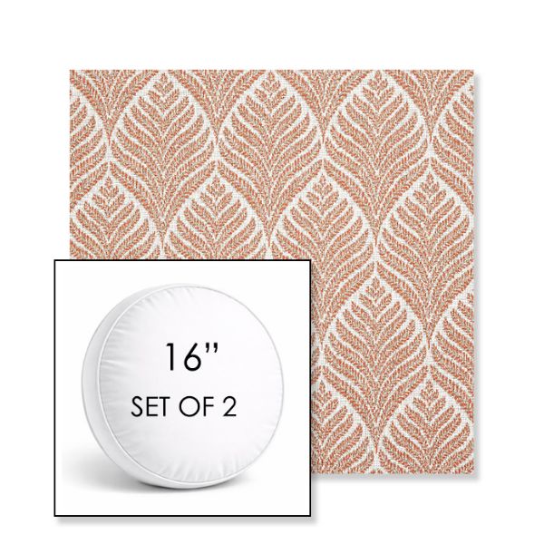 Picture of Linnaeus Clay | Set of 2 | 16" Sunbrella Boxed Round Outdoor Throw Pillows with Premium Inserts