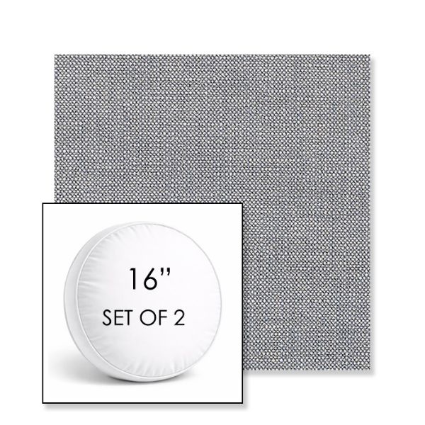 Picture of Linville Denim | Set of 2 | 16" Sunbrella Boxed Round Outdoor Throw Pillows with Premium Inserts
