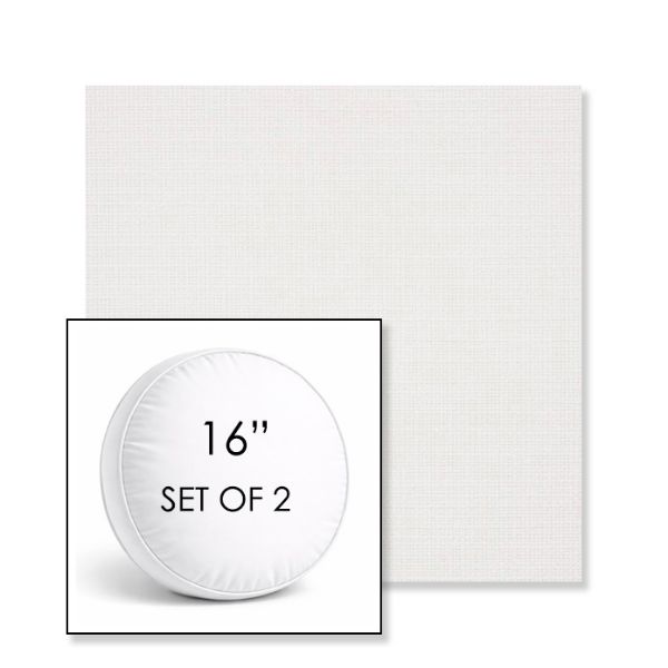 Picture of Linville Snow | Set of 2 | 16" Sunbrella Boxed Round Outdoor Throw Pillows with Premium Inserts