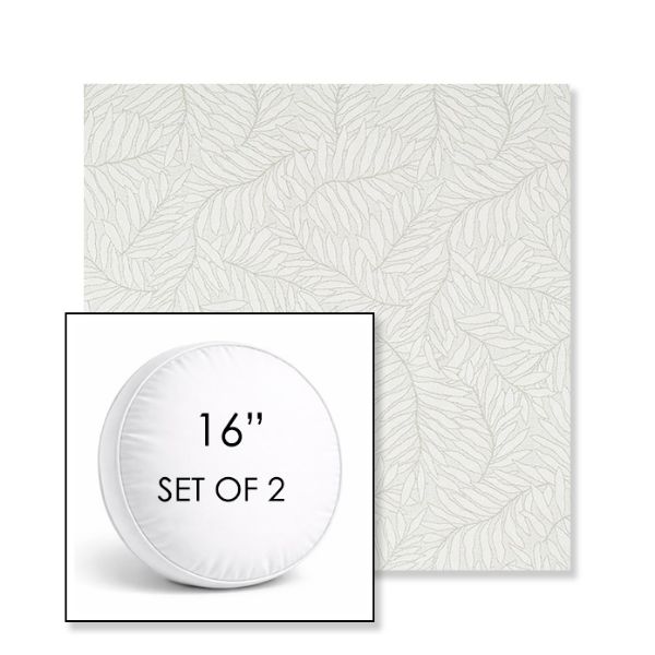 Picture of Lively Sage | Set of 2 | 16" Sunbrella Boxed Round Outdoor Throw Pillows with Premium Inserts