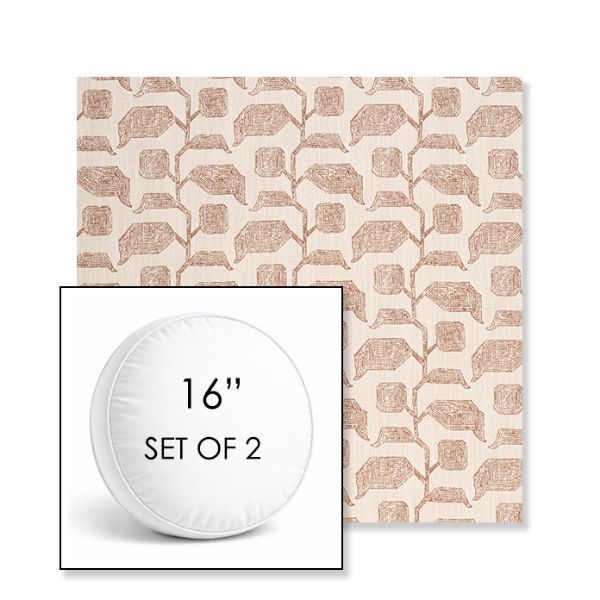 Picture of Lola Clay | Set of 2 | 16" Sunbrella Boxed Round Outdoor Throw Pillows with Premium Inserts