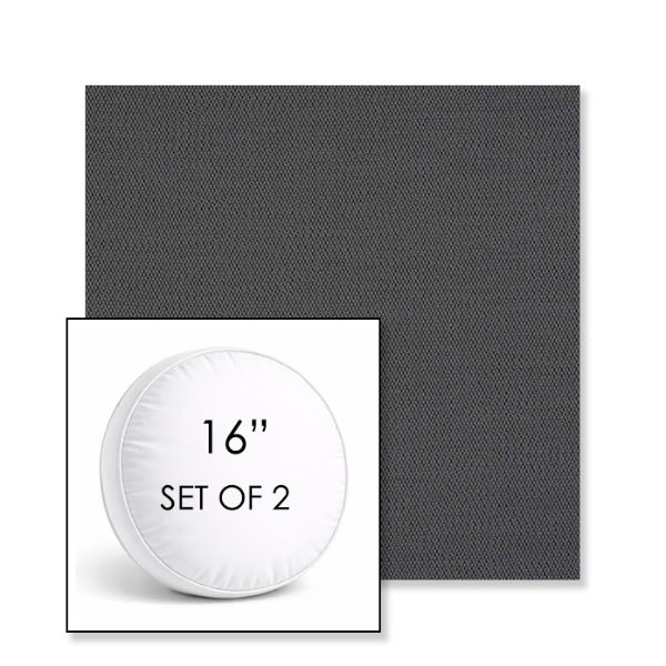 Picture of Lopi Shadow | Set of 2 | 16" Sunbrella Boxed Round Outdoor Throw Pillows with Premium Inserts