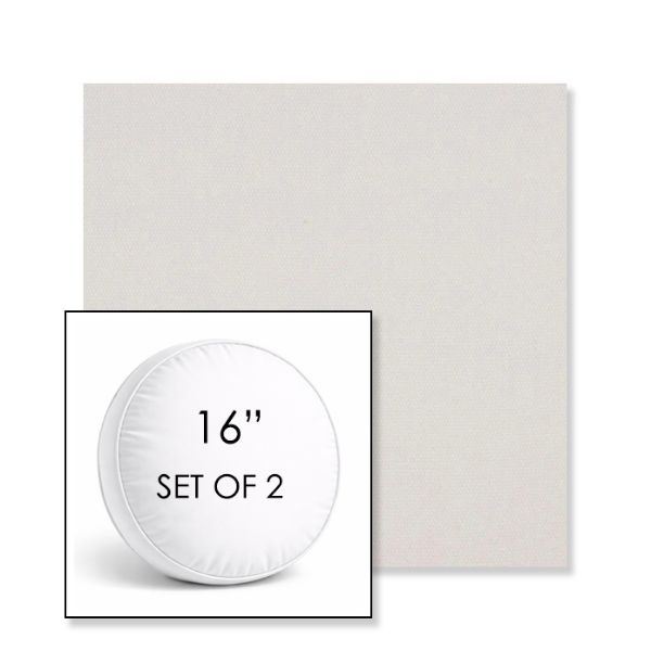Picture of Lopi Snow | Set of 2 | 16" Sunbrella Boxed Round Outdoor Throw Pillows with Premium Inserts