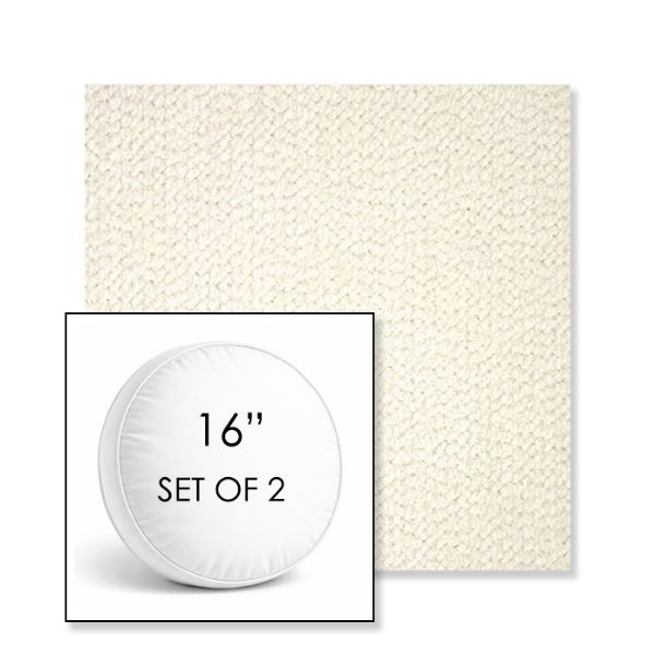 Picture of Margo Snow | Set of 2 | 16" Sunbrella Boxed Round Outdoor Throw Pillows with Premium Inserts