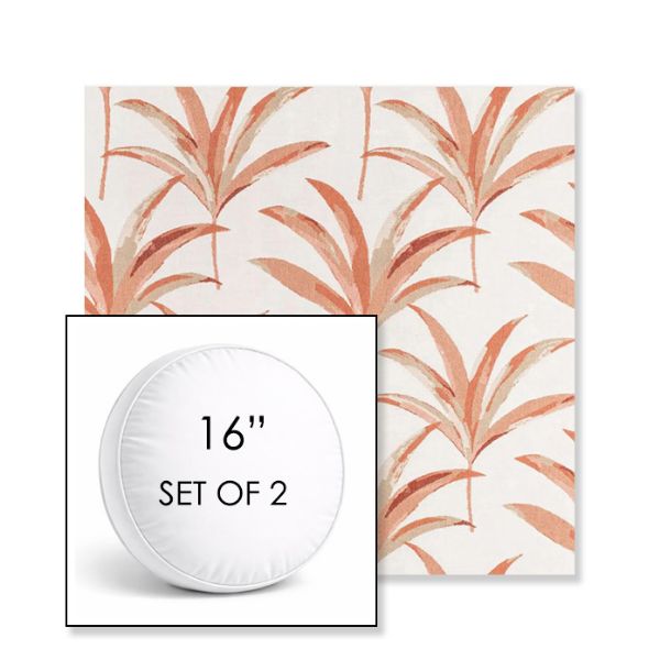 Picture of Martinique Mango | Set of 2 | 16" Sunbrella Boxed Round Outdoor Throw Pillows with Premium Inserts