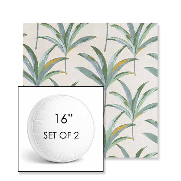 Picture of Martinique Tropic | Set of 2 | 16" Sunbrella Boxed Round Outdoor Throw Pillows with Premium Inserts