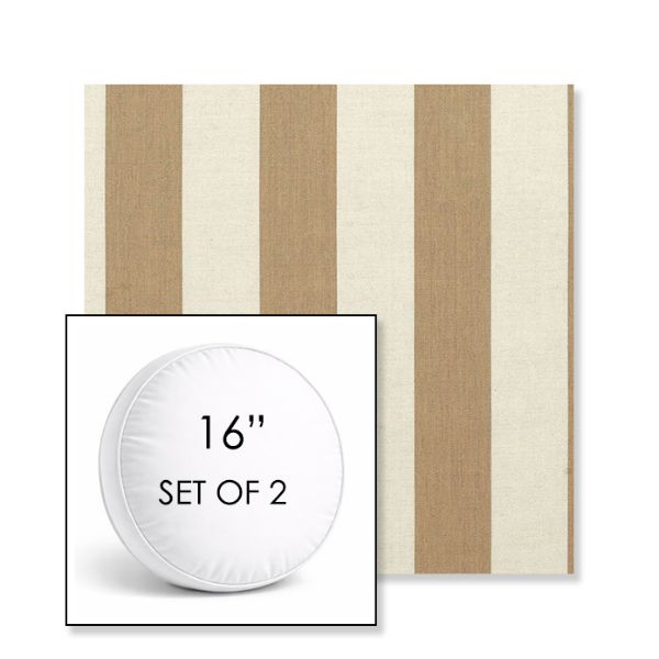 Picture of Maxim Heather Beige | Set of 2 | 16" Sunbrella Boxed Round Outdoor Throw Pillows with Premium Inserts
