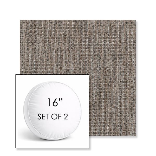 Picture of Metamorphic Fog | Set of 2 | 16" Sunbrella Boxed Round Outdoor Throw Pillows with Premium Inserts