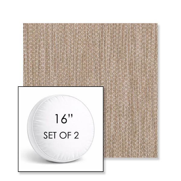 Picture of Metamorphic Sand | Set of 2 | 16" Sunbrella Boxed Round Outdoor Throw Pillows with Premium Inserts