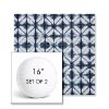 Picture of Midori Indigo | Set of 2 | 16" Sunbrella Boxed Round Outdoor Throw Pillows with Premium Inserts