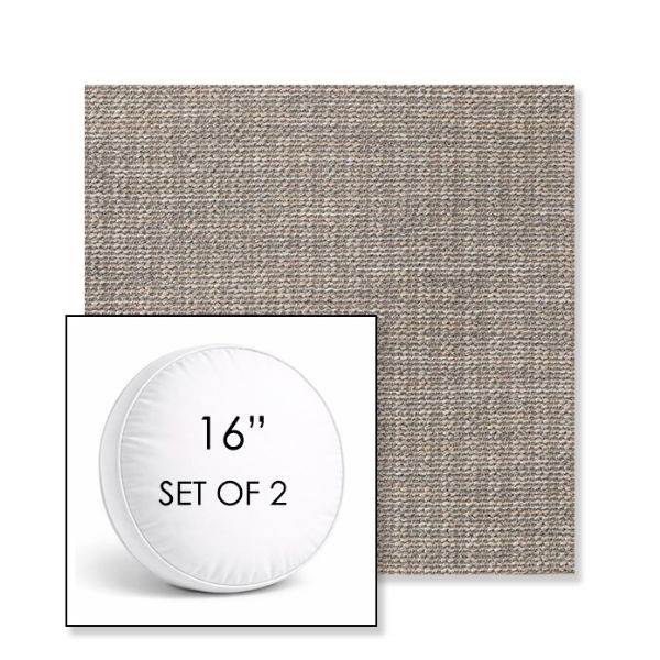 Picture of Momento Dove | Set of 2 | 16" Sunbrella Boxed Round Outdoor Throw Pillows with Premium Inserts
