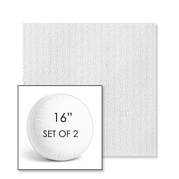 Picture of Momento Snow | Set of 2 | 16" Sunbrella Boxed Round Outdoor Throw Pillows with Premium Inserts