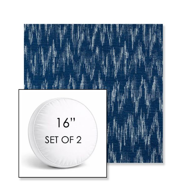 Picture of Mountains Lagoon | Set of 2 | 16" Sunbrella Boxed Round Outdoor Throw Pillows with Premium Inserts