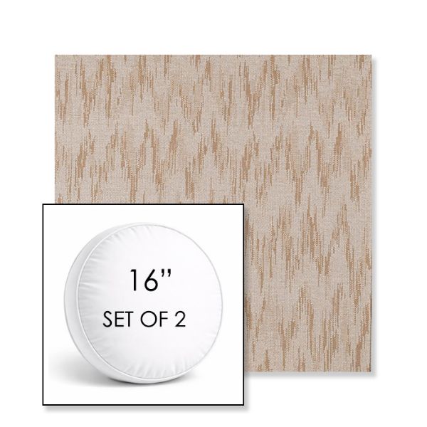 Picture of Mountains Sand | Set of 2 | 16" Sunbrella Boxed Round Outdoor Throw Pillows with Premium Inserts