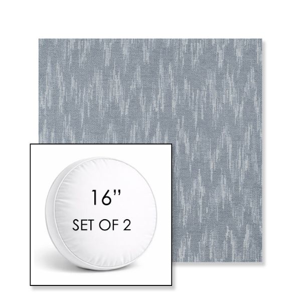 Picture of Mountains Slate | Set of 2 | 16" Sunbrella Boxed Round Outdoor Throw Pillows with Premium Inserts