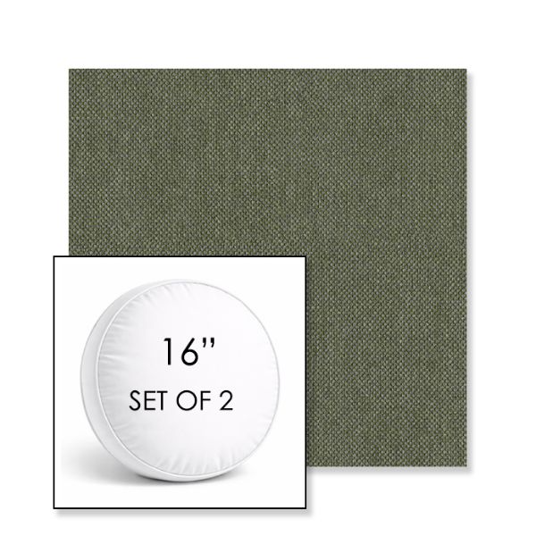 Picture of Natte Bamboo | Set of 2 | 16" Sunbrella Boxed Round Outdoor Throw Pillows with Premium Inserts