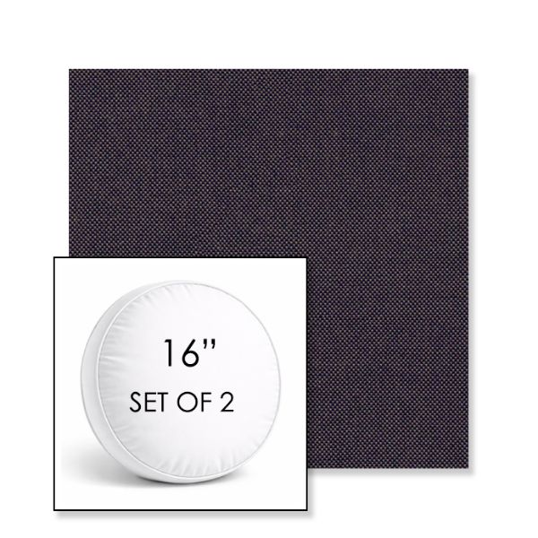 Picture of Natte Cosmos | Set of 2 | 16" Sunbrella Boxed Round Outdoor Throw Pillows with Premium Inserts