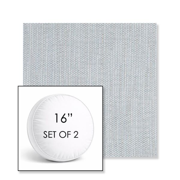Picture of Nova Chambray | Set of 2 | 16" Sunbrella Boxed Round Outdoor Throw Pillows with Premium Inserts