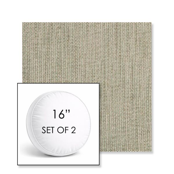 Picture of Nova Moss | Set of 2 | 16" Sunbrella Boxed Round Outdoor Throw Pillows with Premium Inserts
