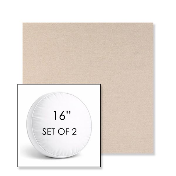 Picture of Nuance Eggshell | Set of 2 | 16" Sunbrella Boxed Round Outdoor Throw Pillows with Premium Inserts