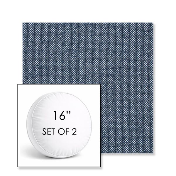 Picture of Nurture Indigo | Set of 2 | 16" Sunbrella Boxed Round Outdoor Throw Pillows with Premium Inserts