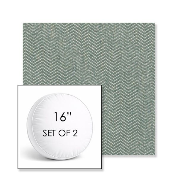 Picture of Odette Spa | Set of 2 | 16" Sunbrella Boxed Round Outdoor Throw Pillows with Premium Inserts