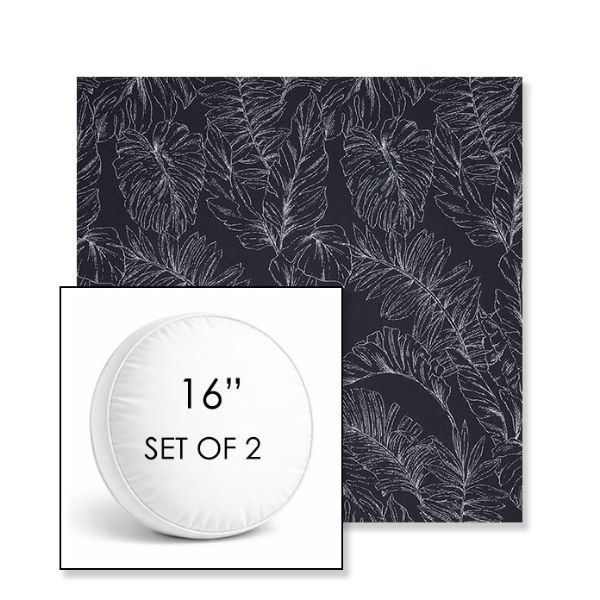 Picture of Palma Bahama | Set of 2 | 16" Sunbrella Boxed Round Outdoor Throw Pillows with Premium Inserts