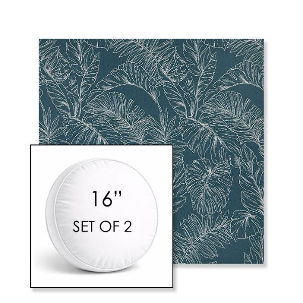 Picture of Palma Renew | Set of 2 | 16" Sunbrella Boxed Round Outdoor Throw Pillows with Premium Inserts