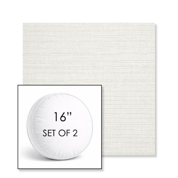 Picture of Piazza Cloud | Set of 2 | 16" Sunbrella Boxed Round Outdoor Throw Pillows with Premium Inserts