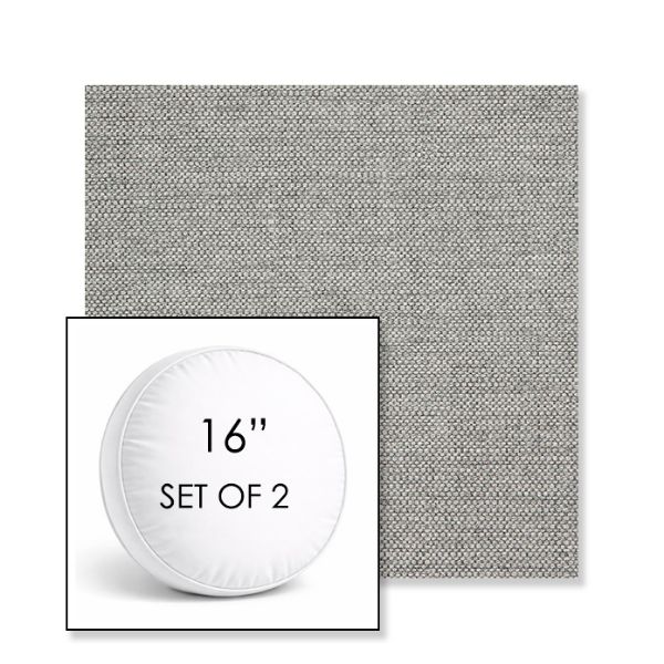 Picture of Piazza Stone | Set of 2 | 16" Sunbrella Boxed Round Outdoor Throw Pillows with Premium Inserts