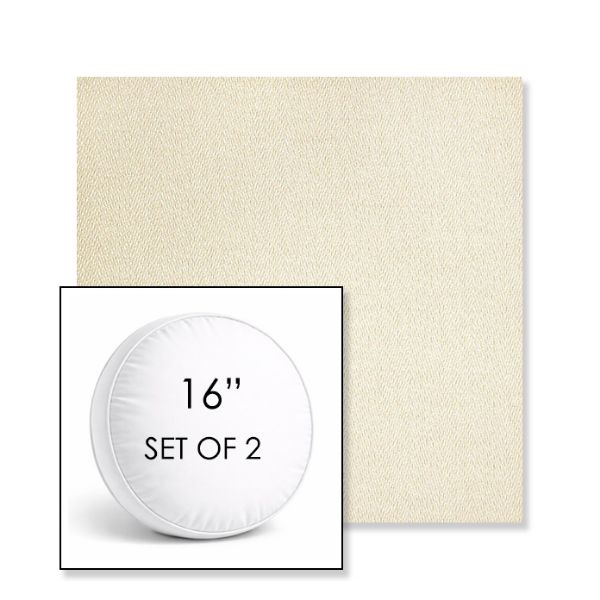 Picture of Posh Salt | Set of 2 | 16" Sunbrella Boxed Round Outdoor Throw Pillows with Premium Inserts