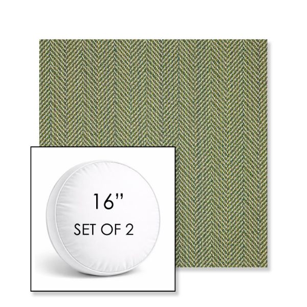 Picture of Posh Shamrock | Set of 2 | 16" Sunbrella Boxed Round Outdoor Throw Pillows with Premium Inserts