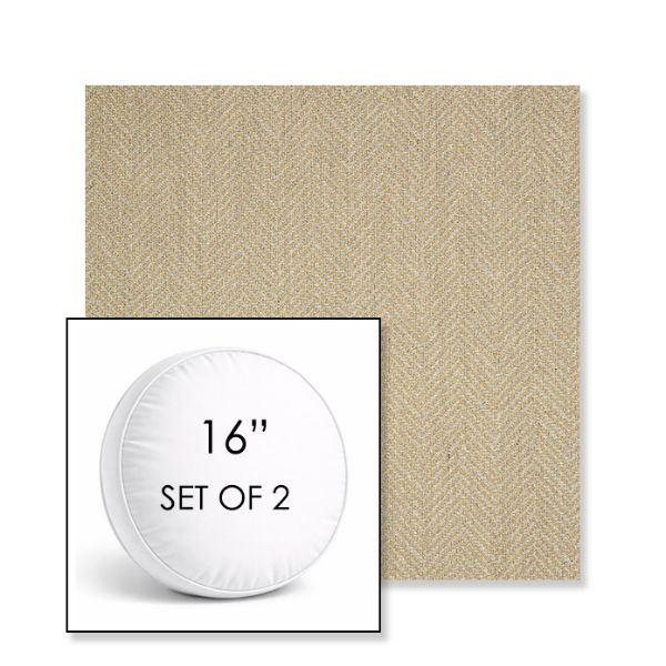 Picture of Posh Shiitake | Set of 2 | 16" Sunbrella Boxed Round Outdoor Throw Pillows with Premium Inserts