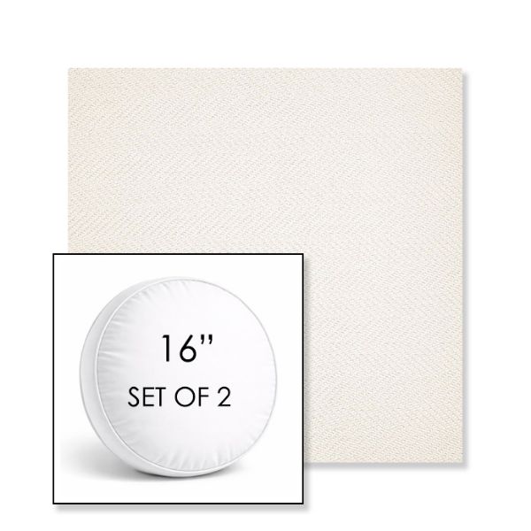 Picture of Posh Snow | Set of 2 | 16" Sunbrella Boxed Round Outdoor Throw Pillows with Premium Inserts